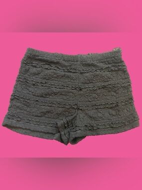 L.A. Hearts Black Lace Ruffle Festival Stretch Micro Short Shorts Size Small